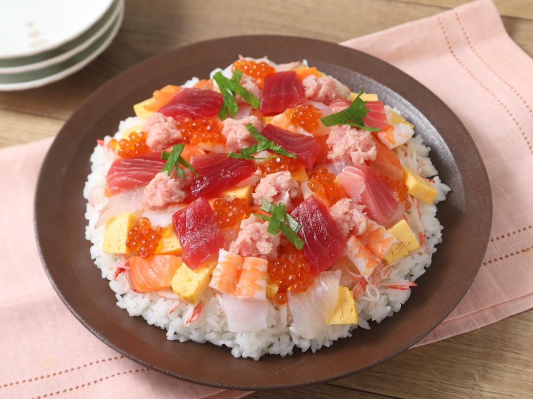 寿司ネタパックを使って　彩りバラちらしのレシピ・作り方