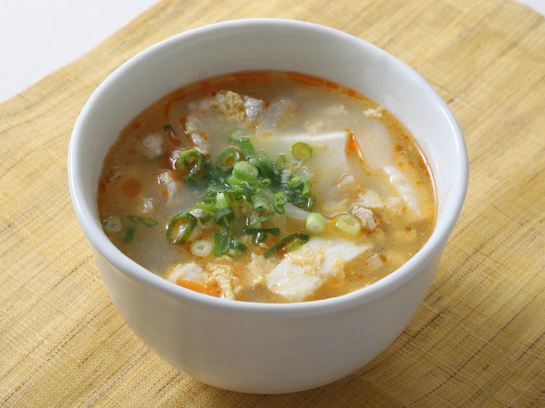 あごだし風味の酸辣湯スープのレシピ・作り方