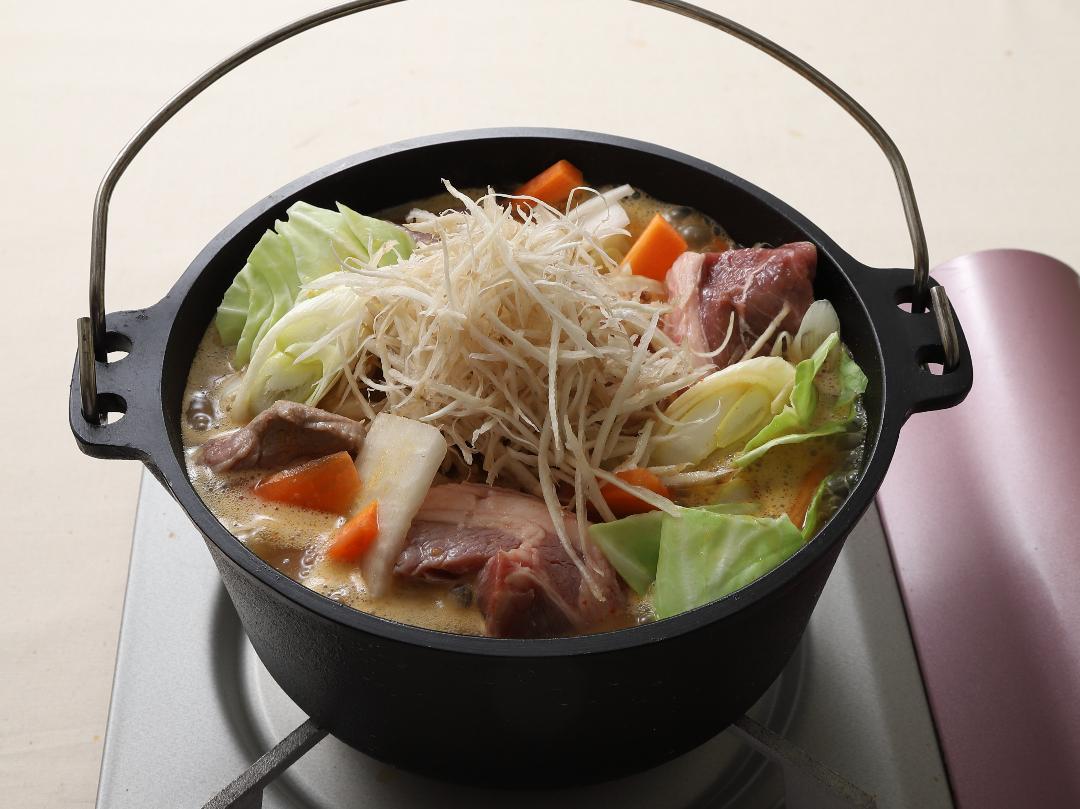 和野菜の味噌風味ラム鍋のレシピ・作り方