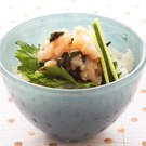 ほたてとわかめの中華風海鮮丼