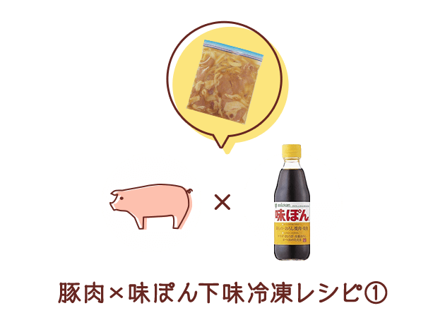 豚肉×味ぽん下味冷凍レシピ①
