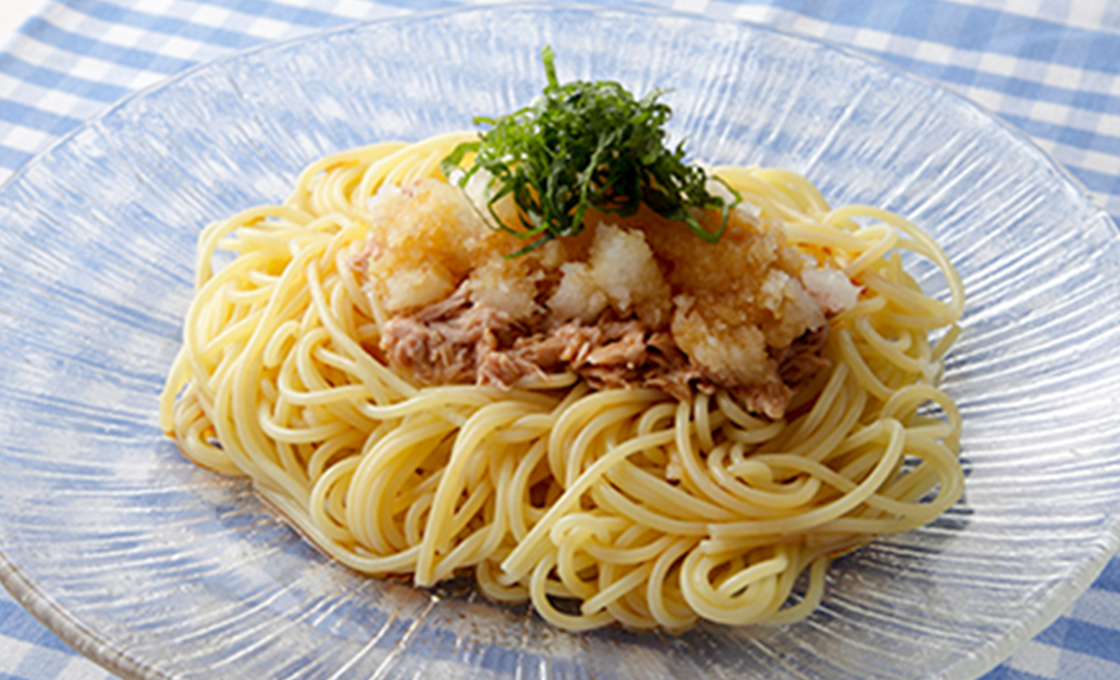 ツナとおろしの冷製ぽんパスタ