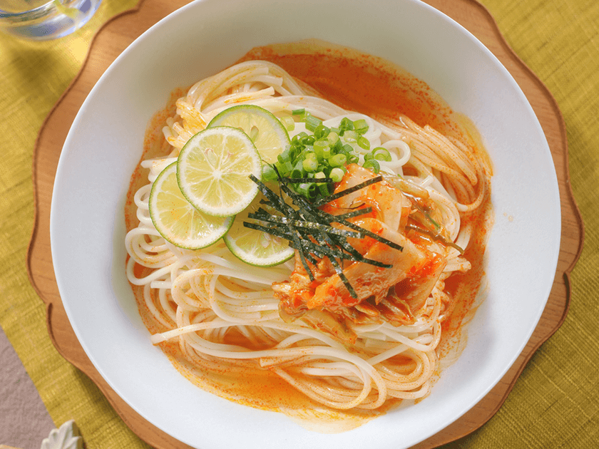 すだちでキムチそうめん