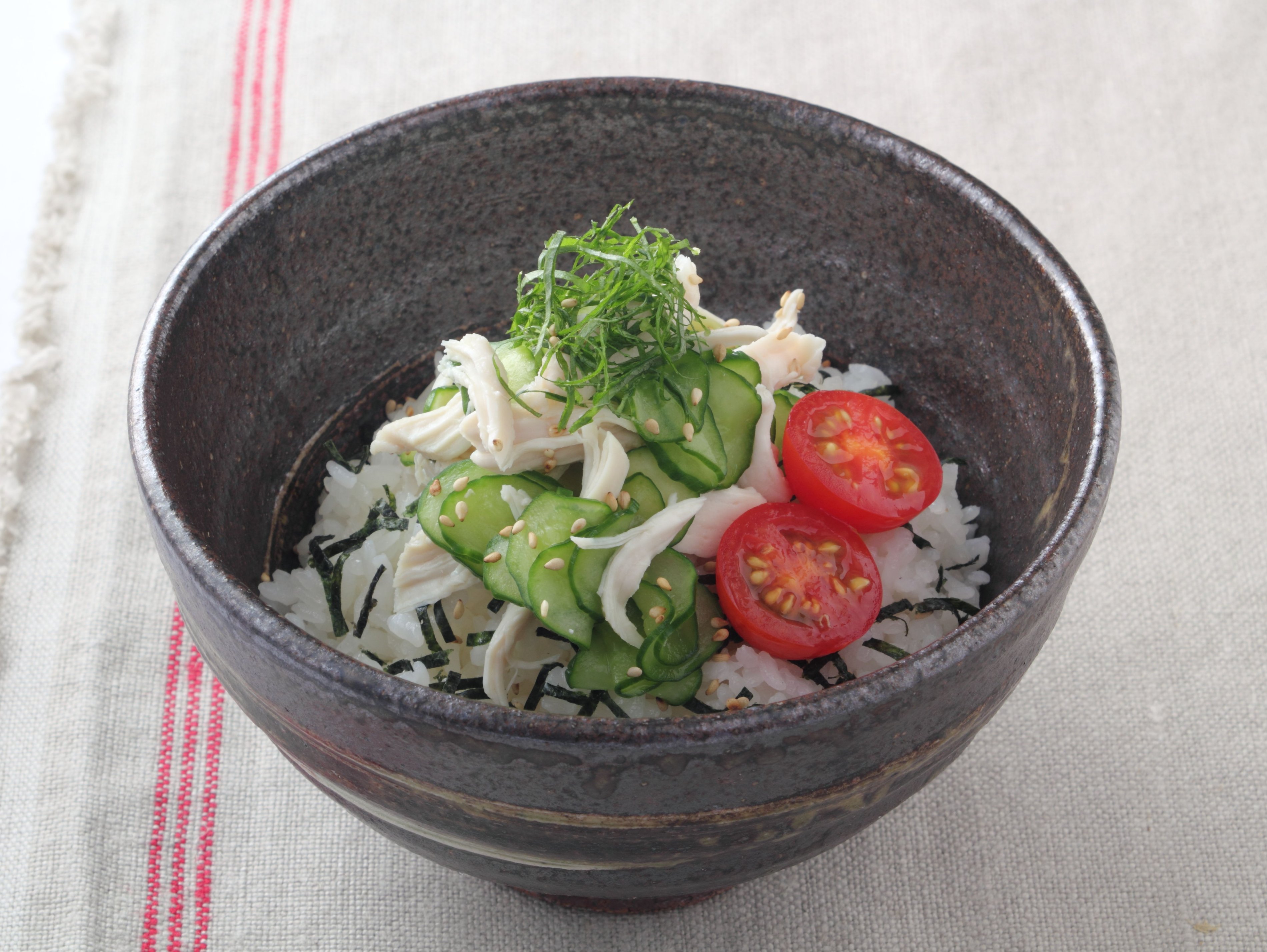 鶏ささみの甘酢丼