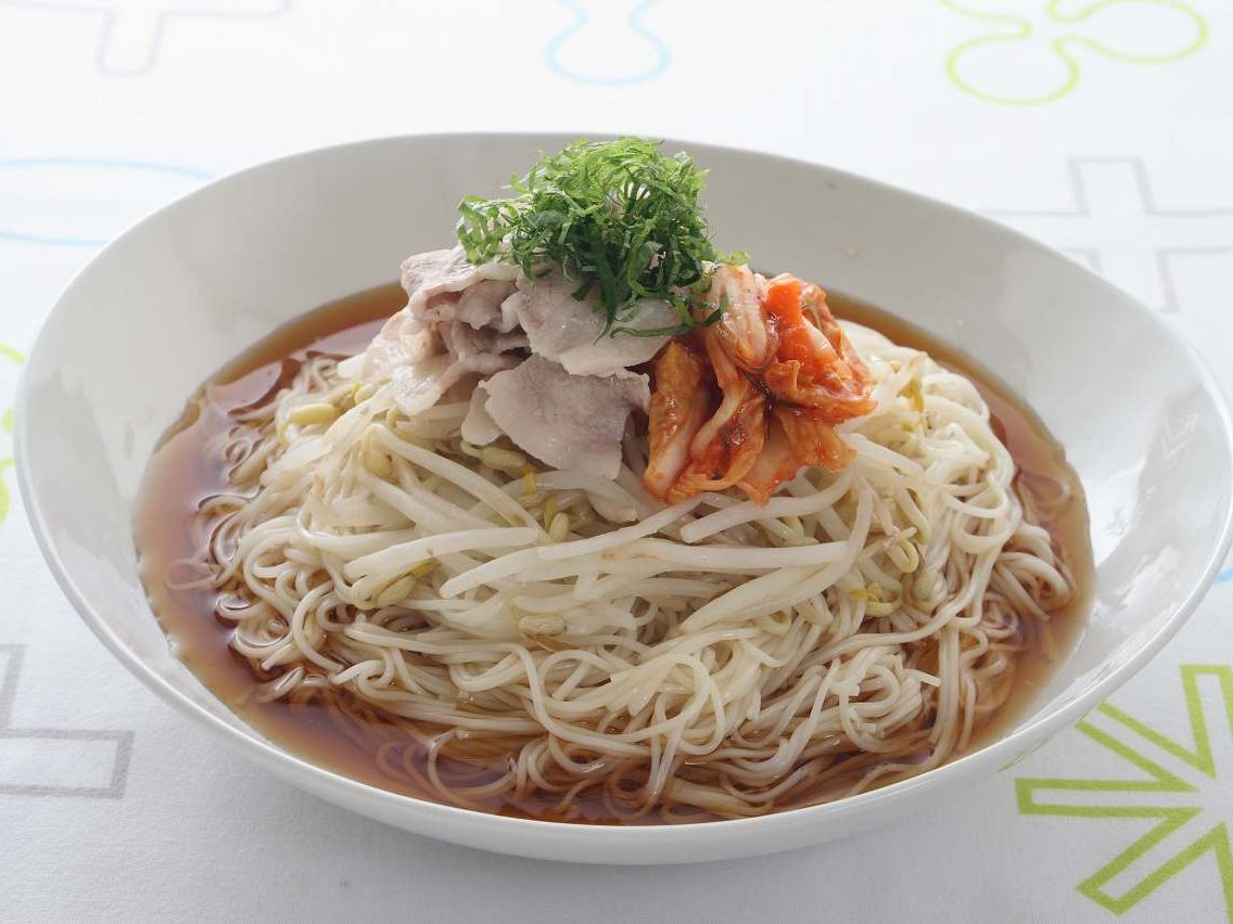 豚バラもやしのぶっかけそうめん