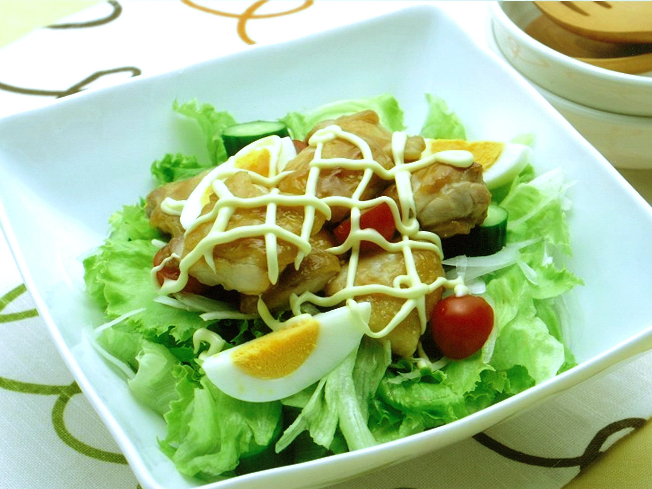 照り焼きチキンのサラダ