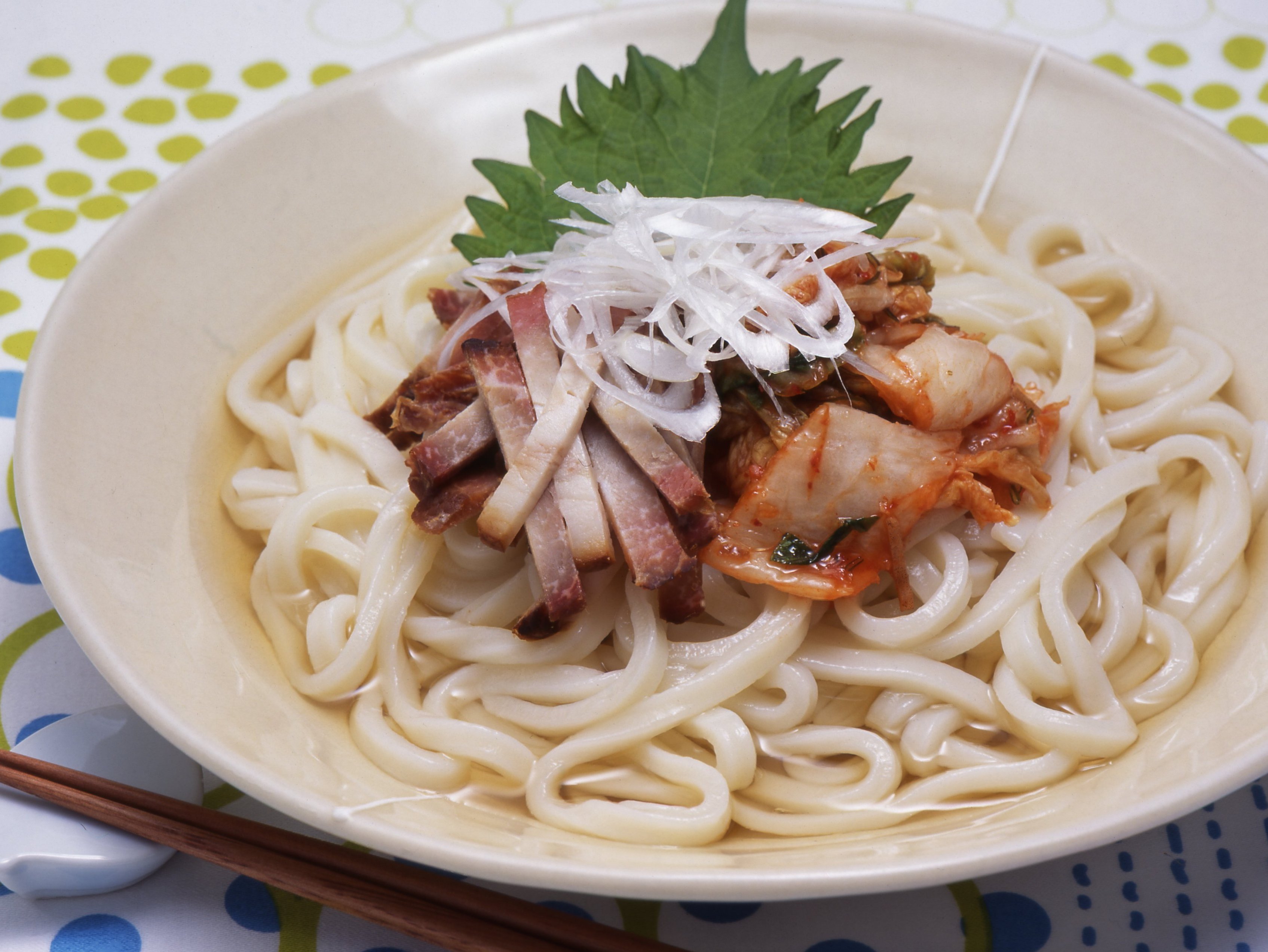 焼き豚キムチのぶっかけうどん