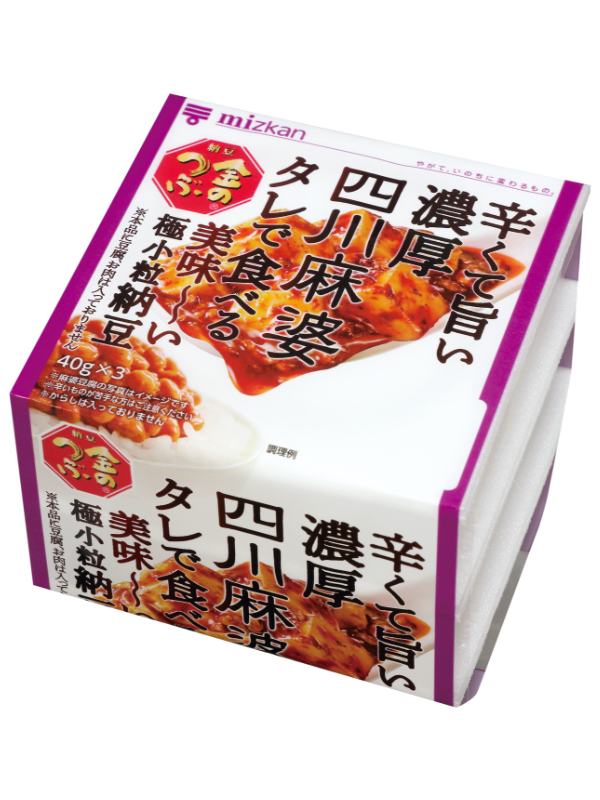 金のつぶ 辛くて旨い濃厚四川麻婆タレで食べる美味 い極小粒納豆 商品情報 ミツカングループ