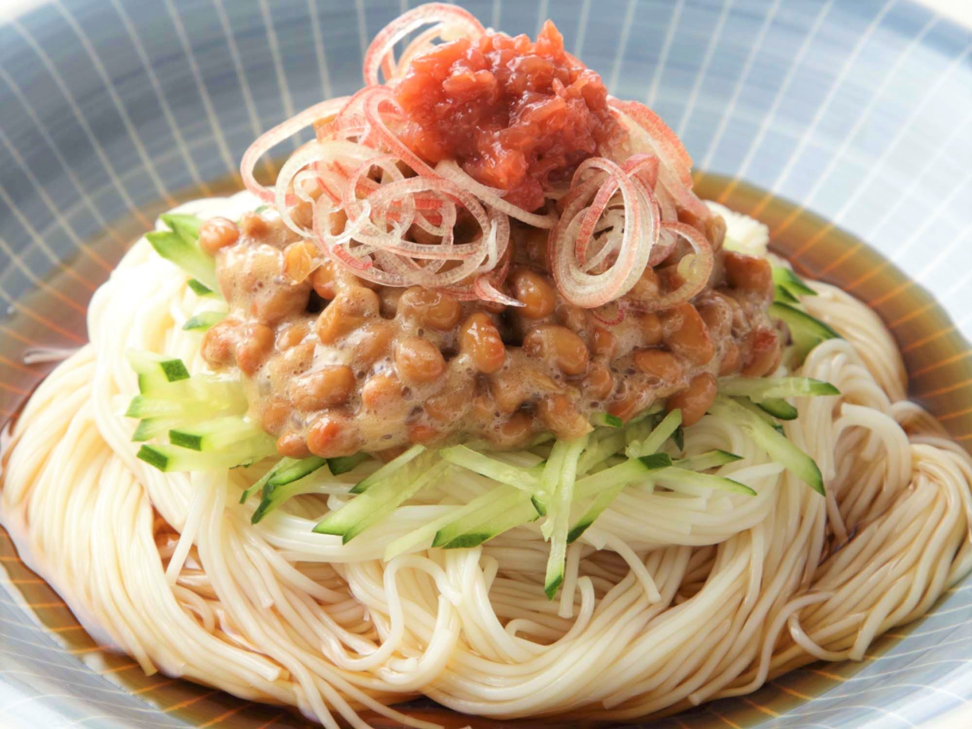 きゅうりと梅風味納豆のそうめんのレシピ 作り方 おうちレシピ ミツカングループ