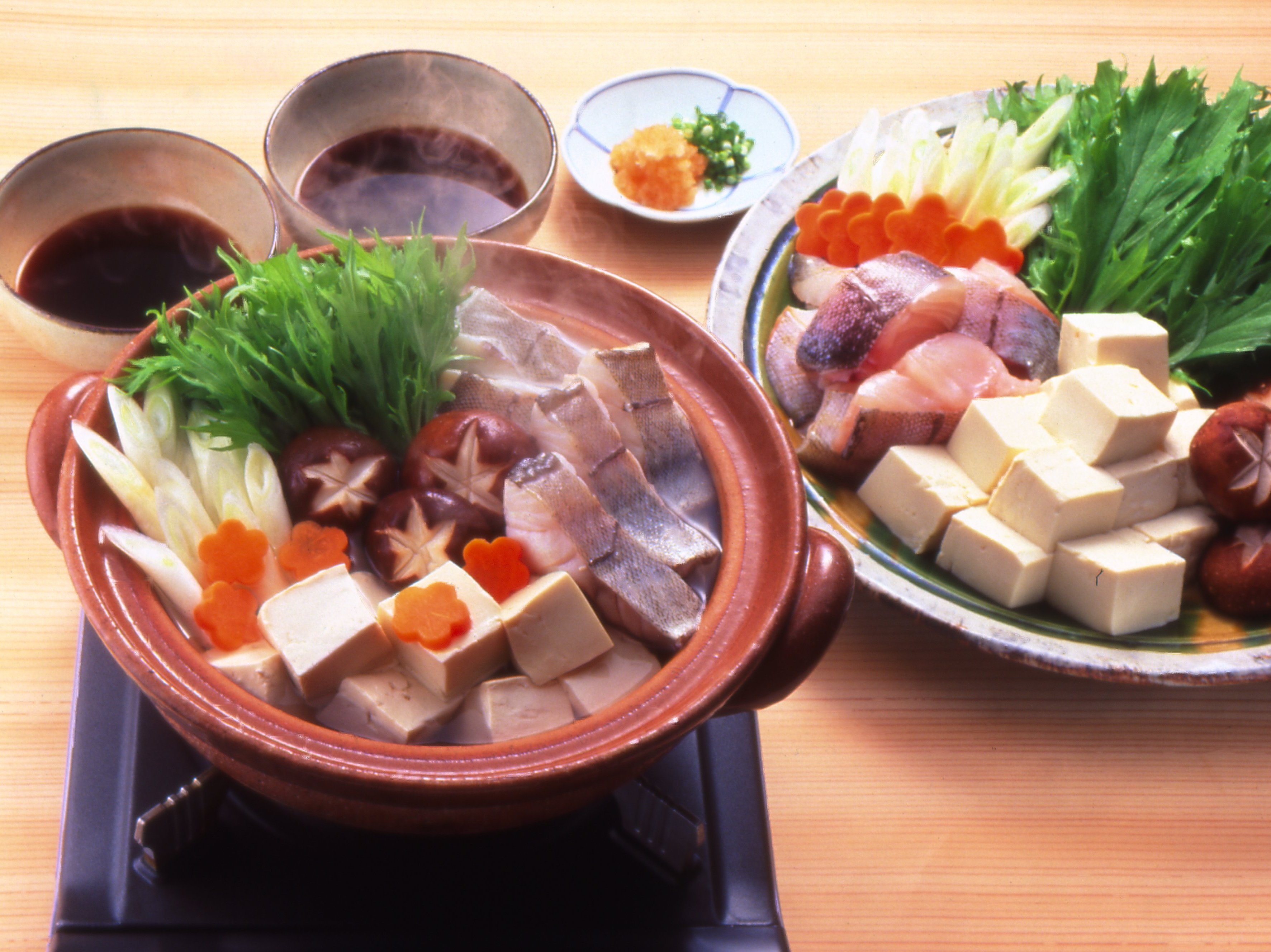 タラと水菜の湯豆腐