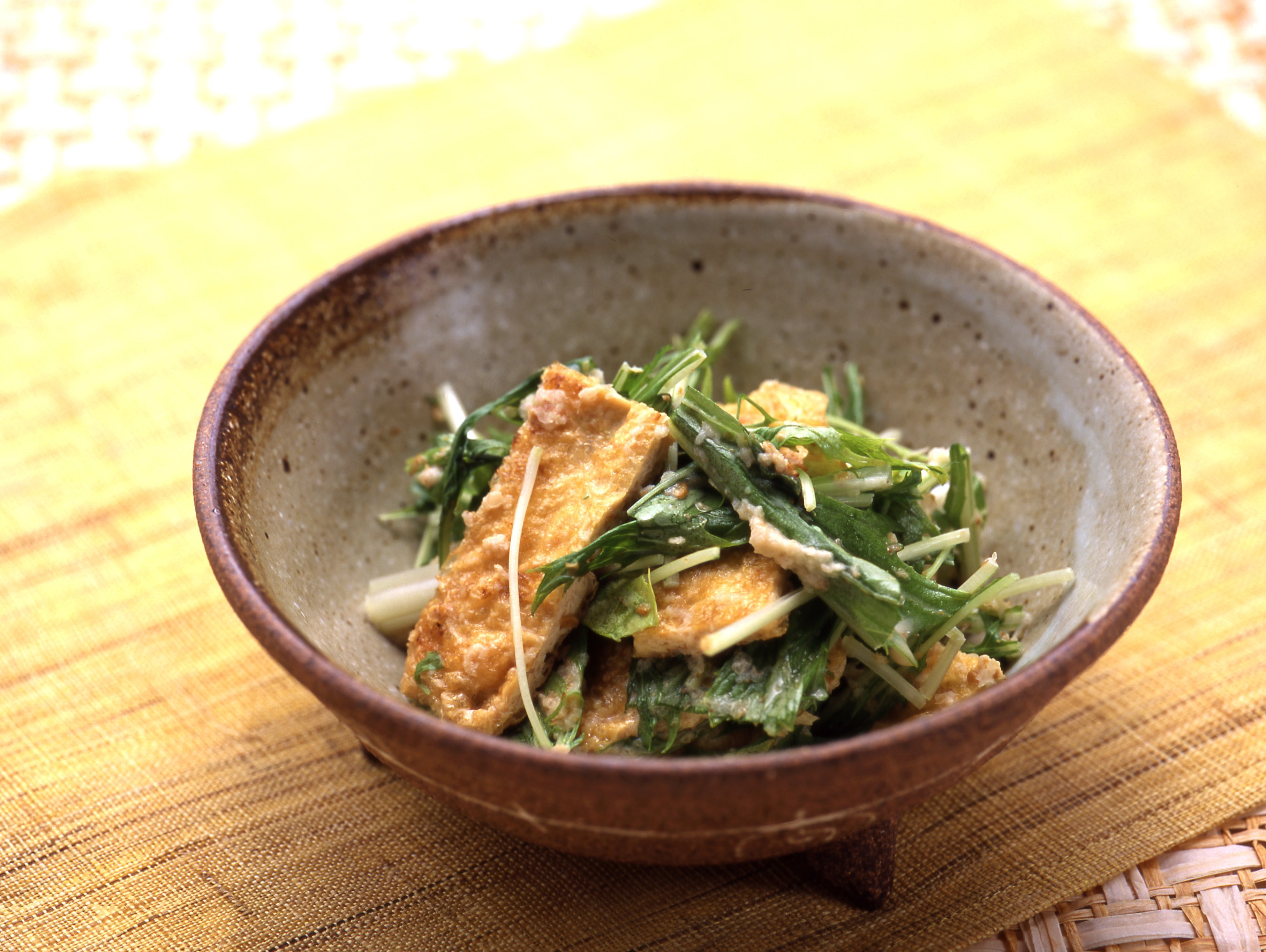 水菜とお揚げのごまおろし和えのレシピ・作り方