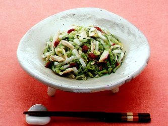 白菜と鶏ささみの梅風味酢のもののレシピ・作り方