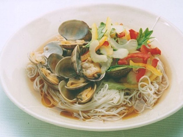 あさりとセロリのそうめん