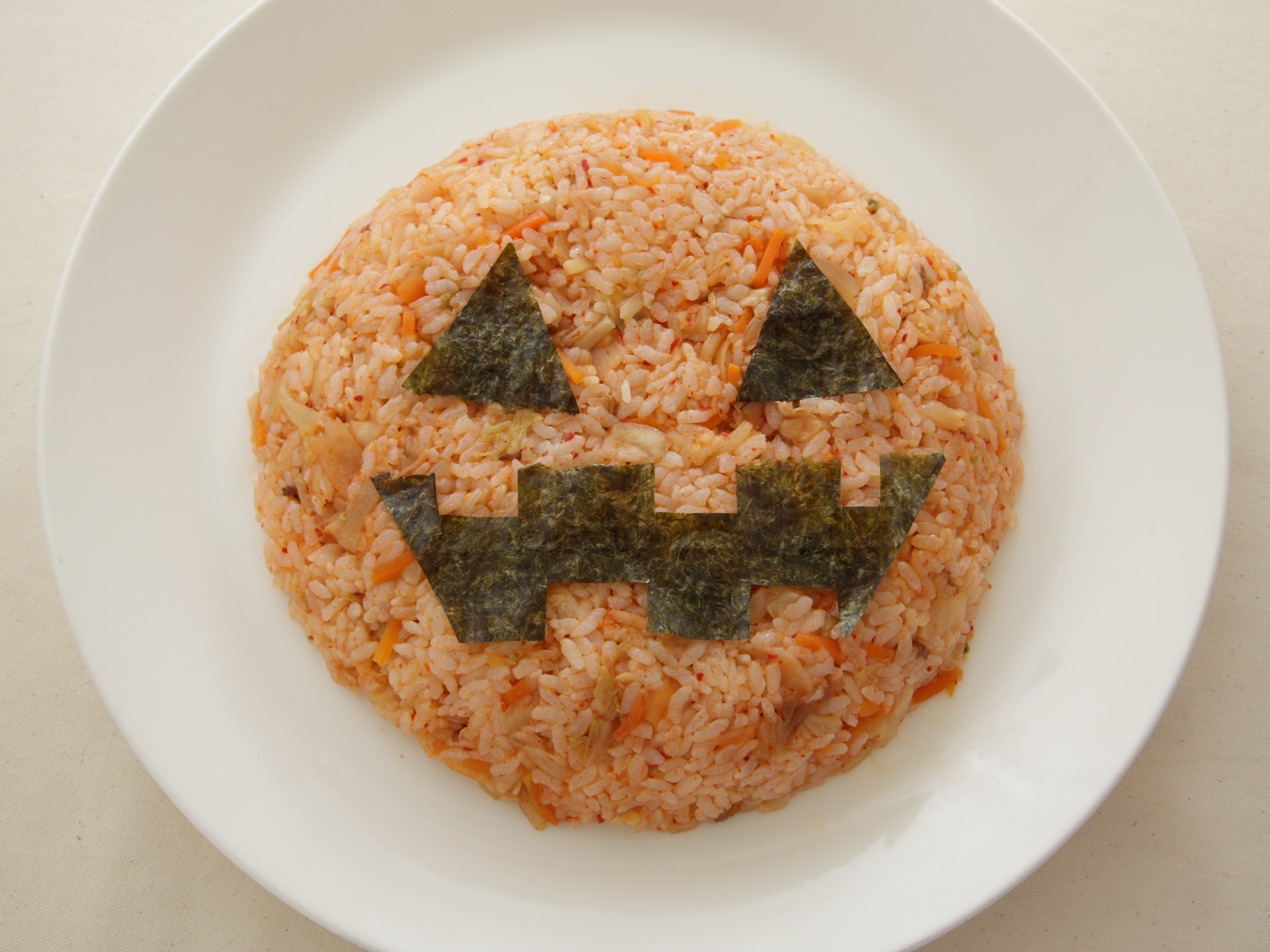 ハロウィンのジャックランタンケーキすし（キムチ味）