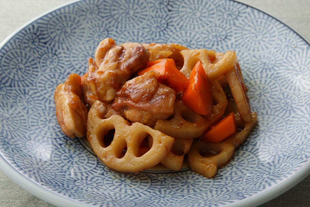 鶏とレンコンの生姜ぽん炒め