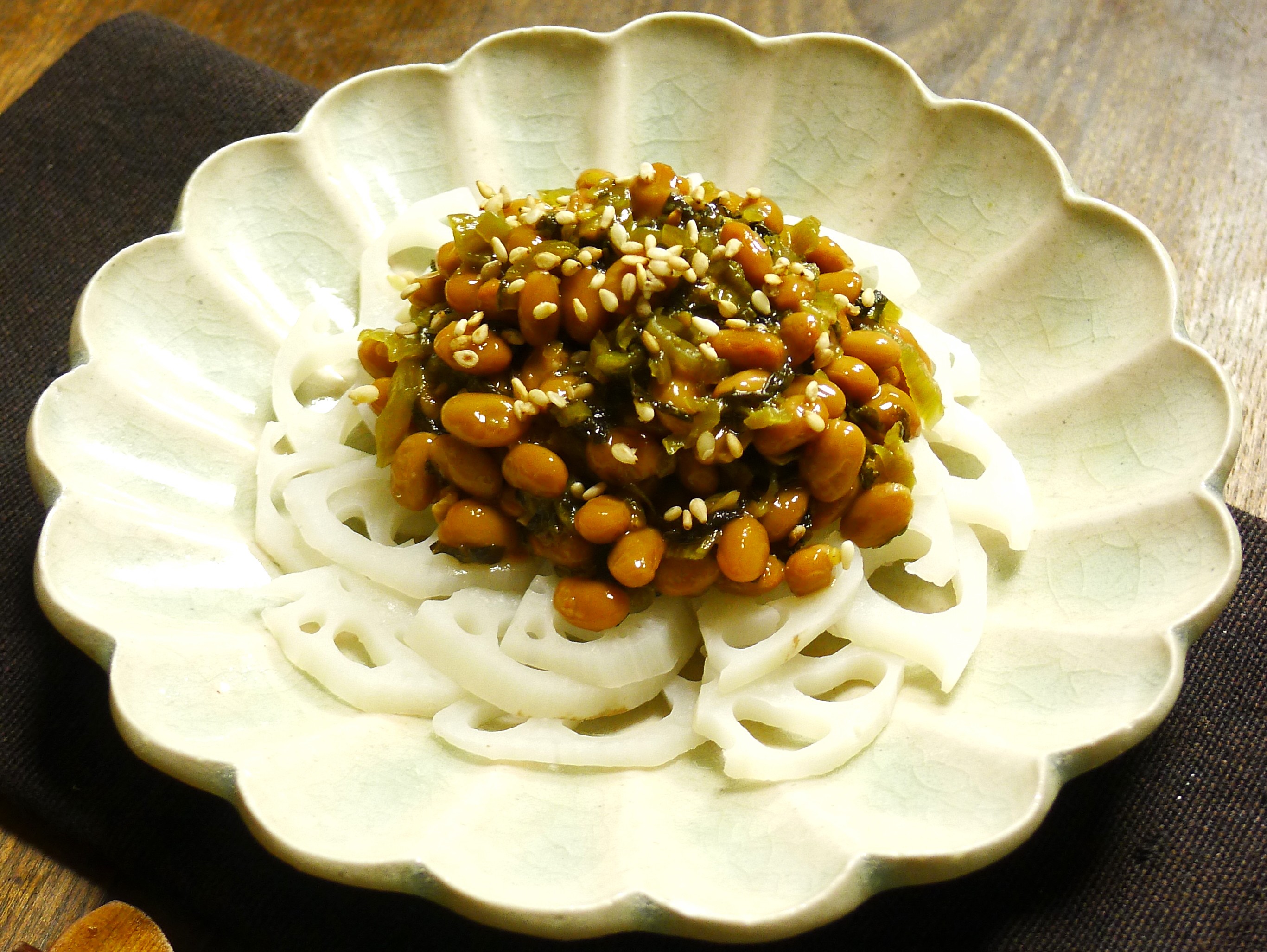 たかな納豆のレンコンあえのレシピ・作り方