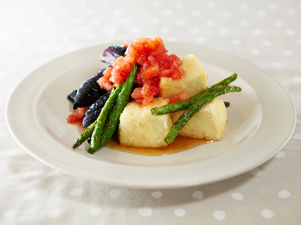 夏の素揚げ 刻みトマトだれ