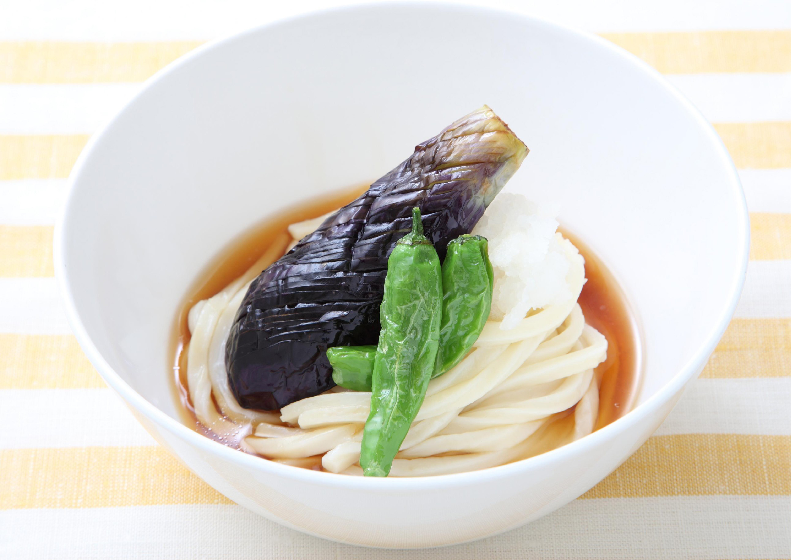 揚げ夏野菜のすだち風味うどん