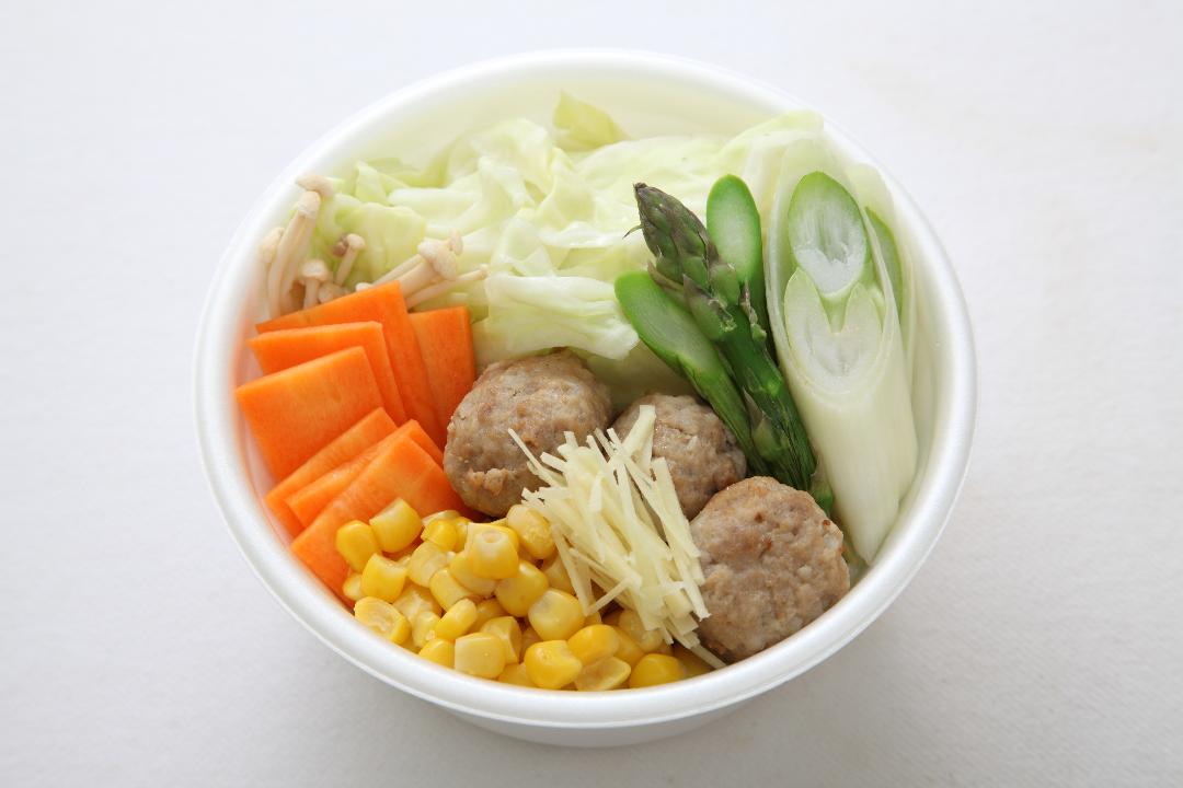 肉だんごの生姜風味ごま豆乳スープ（レンジアップ）