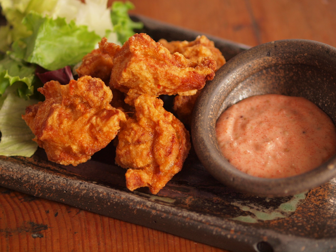 から揚げ　明太マスタードマヨソース