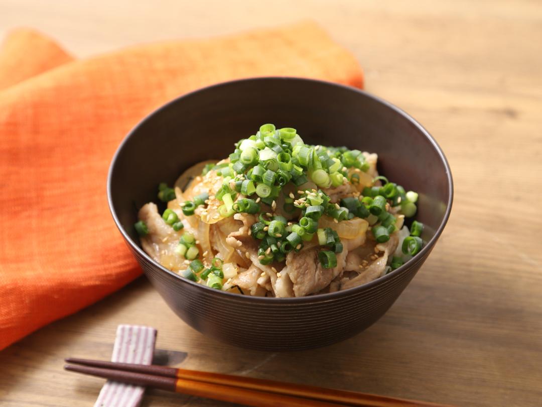 レンジで１０分！ねぎたっぷり豚丼