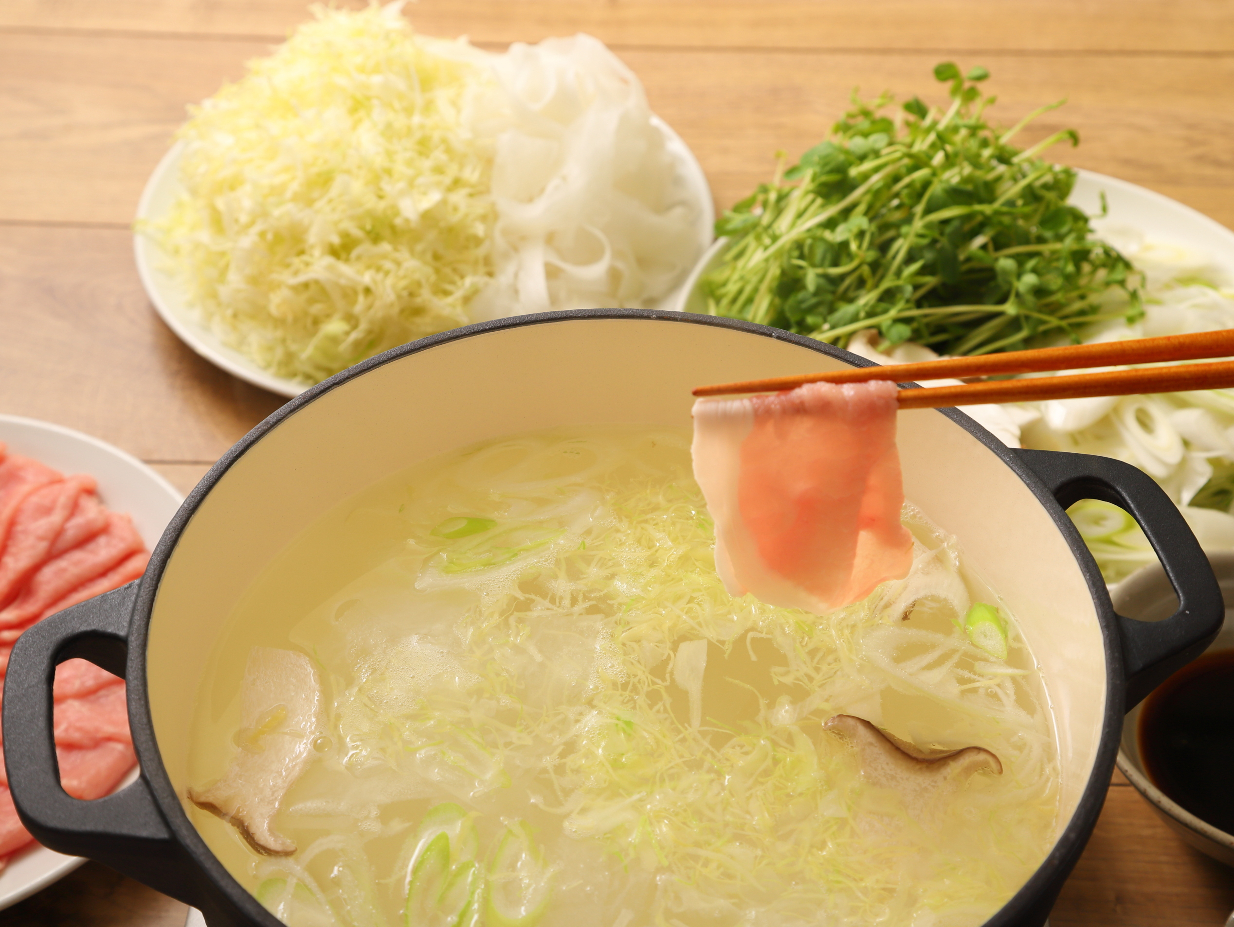 豚肉とシャキシャキ野菜のしゃぶしゃぶ