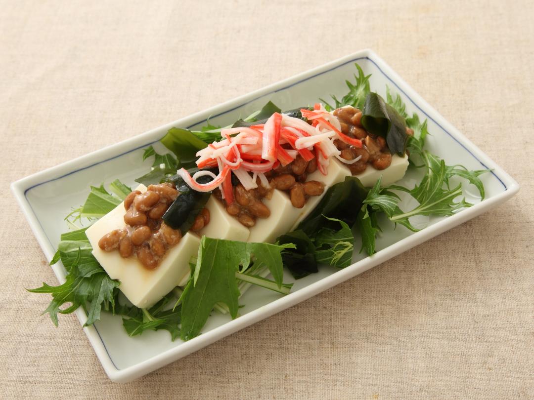 ごま醤油納豆と豆腐のおかずサラダのレシピ・作り方