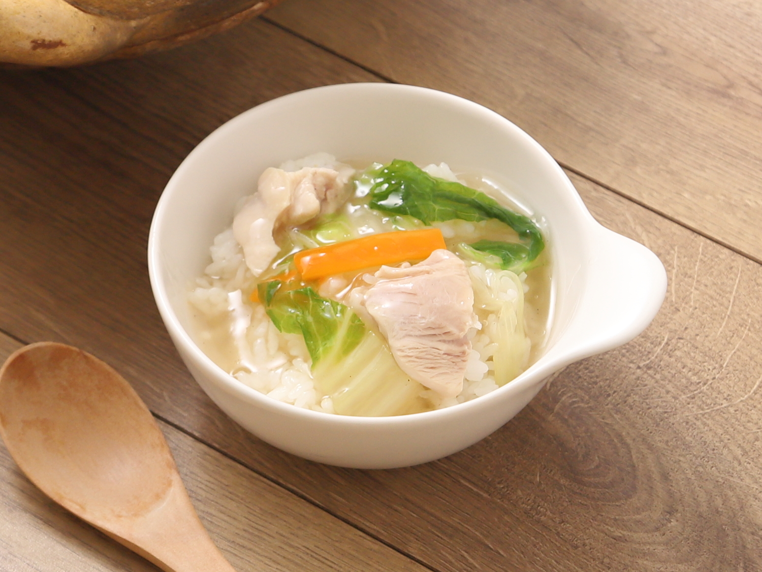 〆の地鶏スープで中華丼のレシピ・作り方