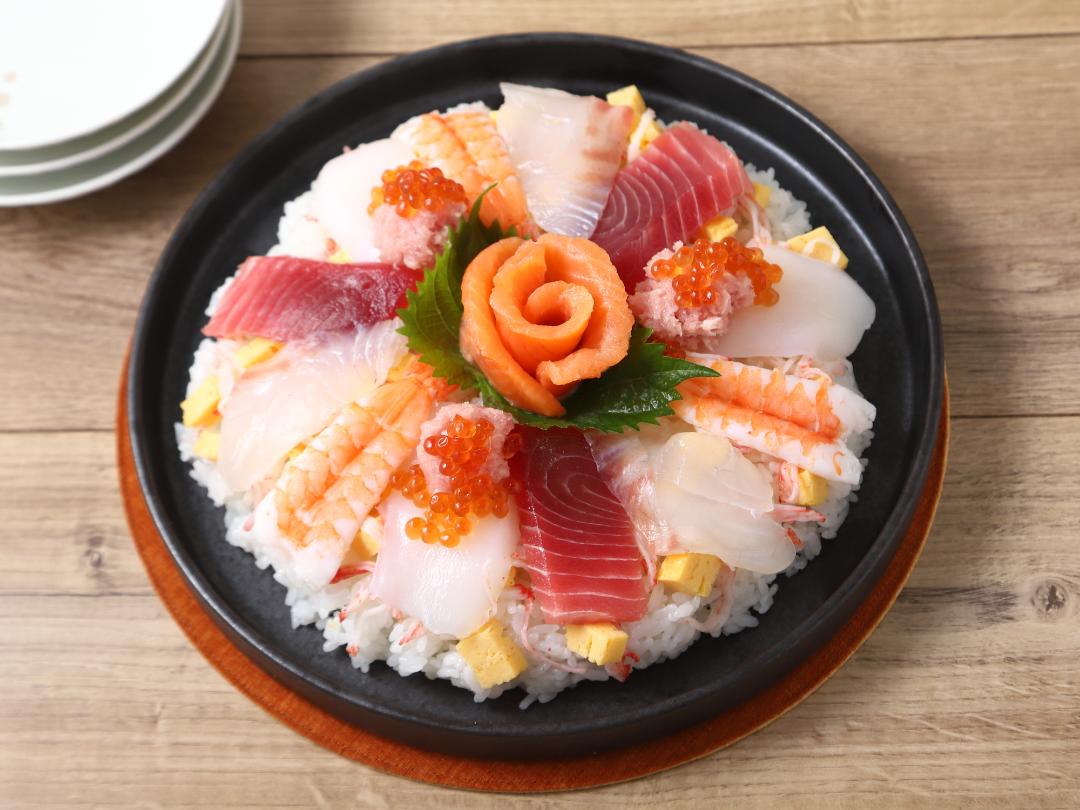 寿司ネタパックを使って　お花のせちらしのレシピ・作り方