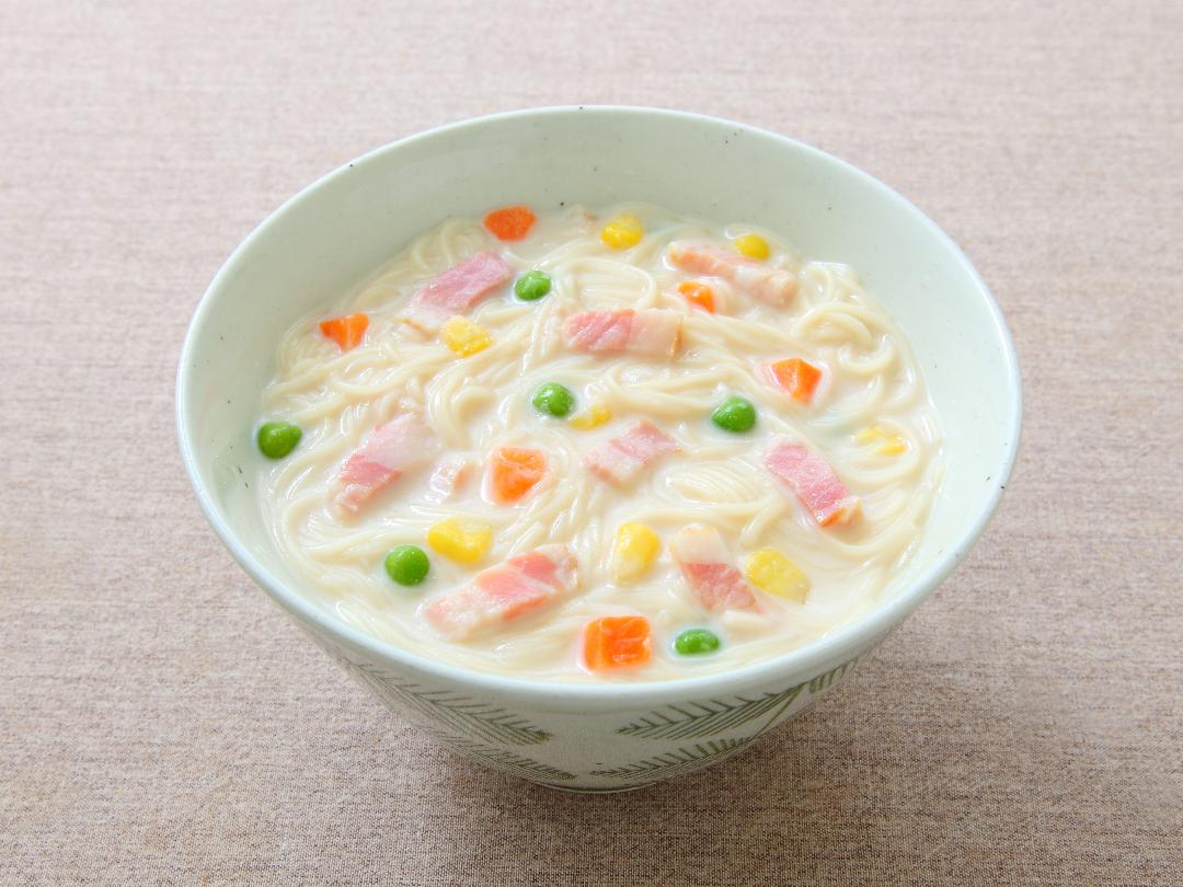 「追いがつおRつゆ」でクリーミーにゅうめん