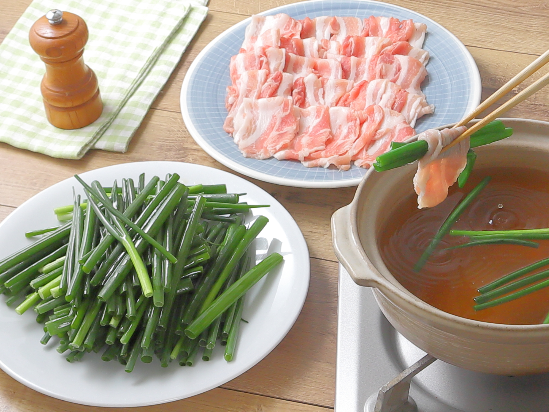 ごま油香る！無限小ネギしゃぶ