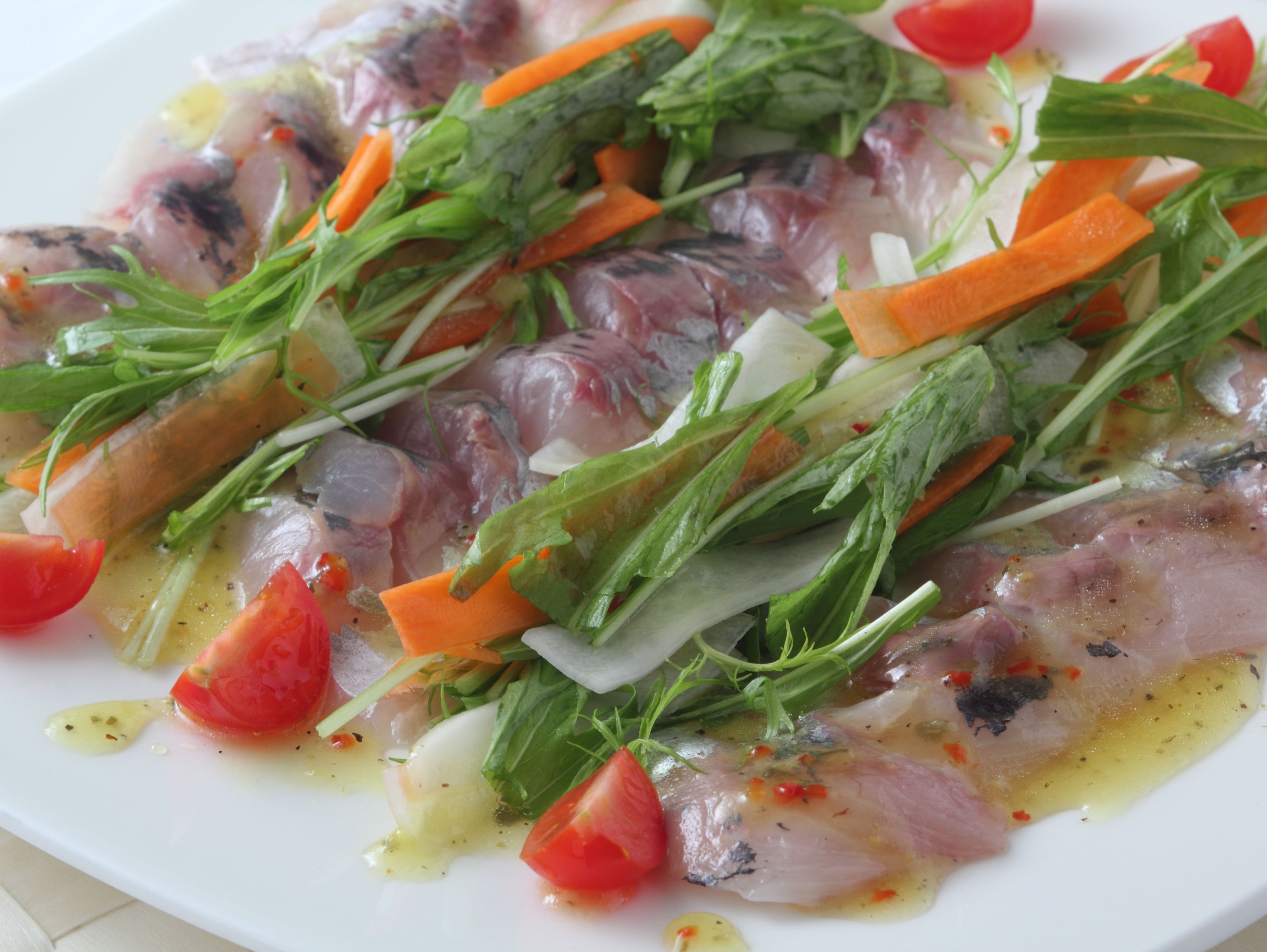 アジのカルパッチョのレシピ 作り方 レシピ ミツカン業務用商品 メニューサイト