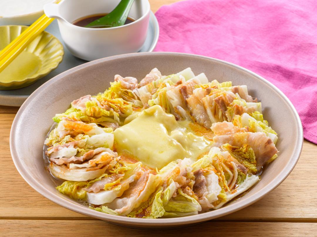 レンジで！白菜と豚バラのチーズタッカルビ風