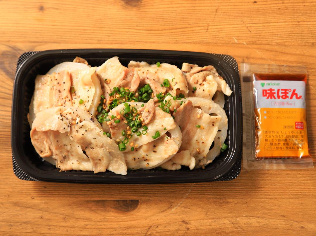 ごま油香る！れんこんと豚肉蒸し（スチコン）