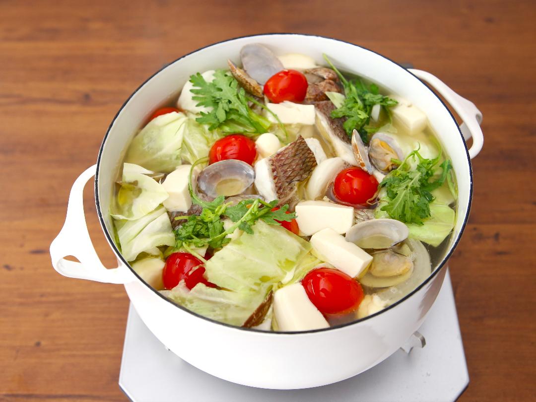 たいときくなのアクアパッツァ風鍋のレシピ・作り方