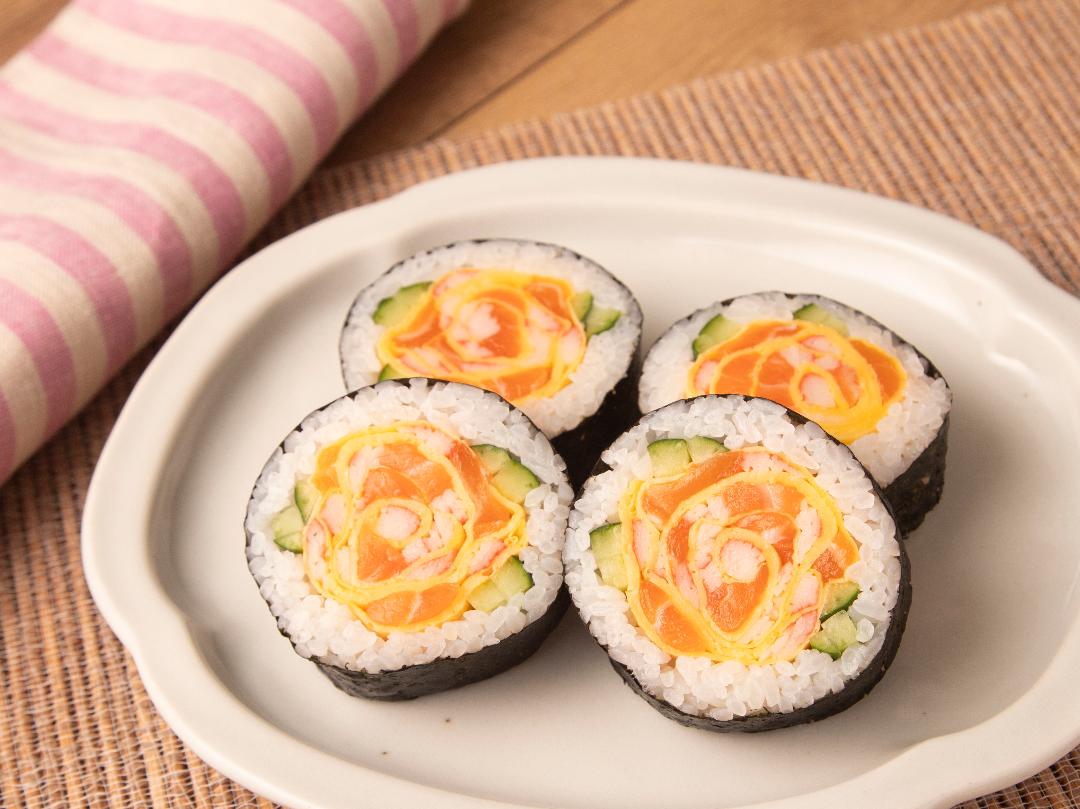 飾り巻き寿司（バラの花）のレシピ・作り方