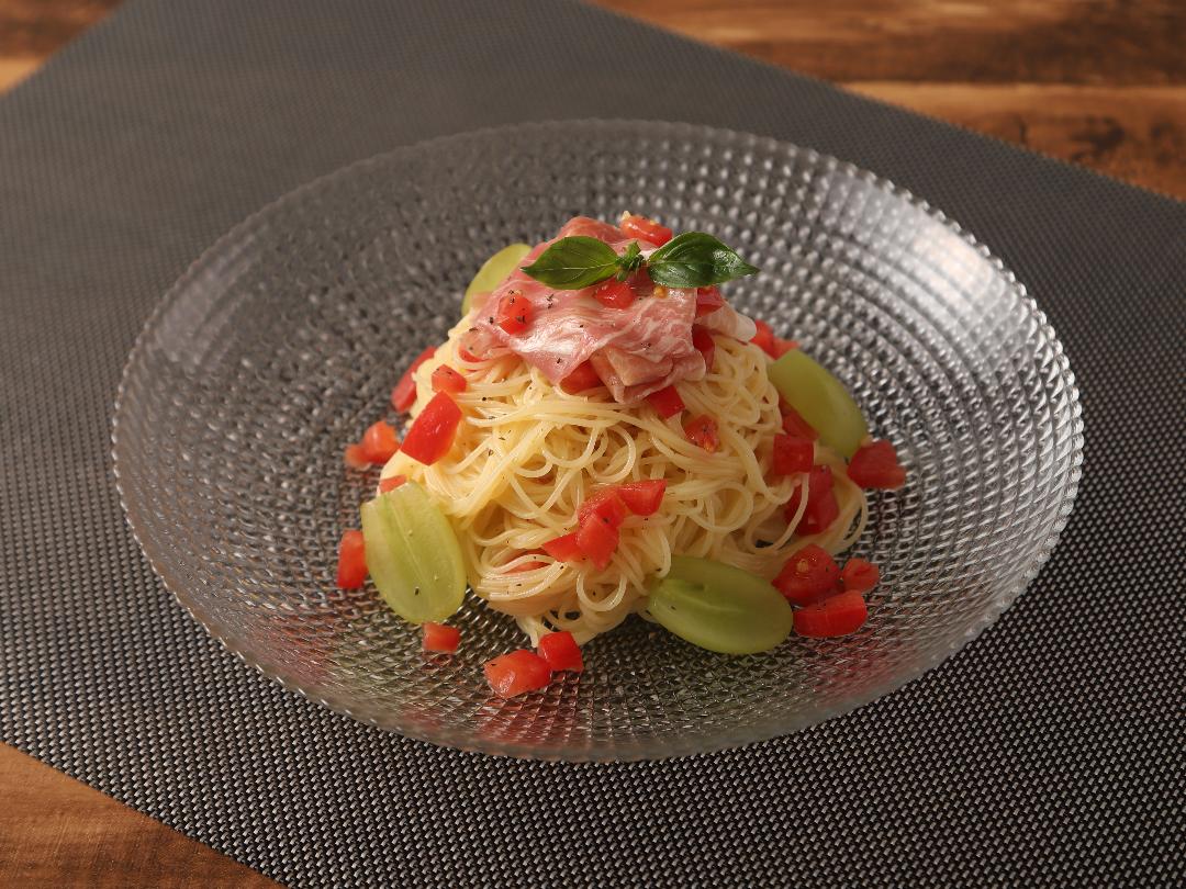 シャインマスカットの冷製パスタ