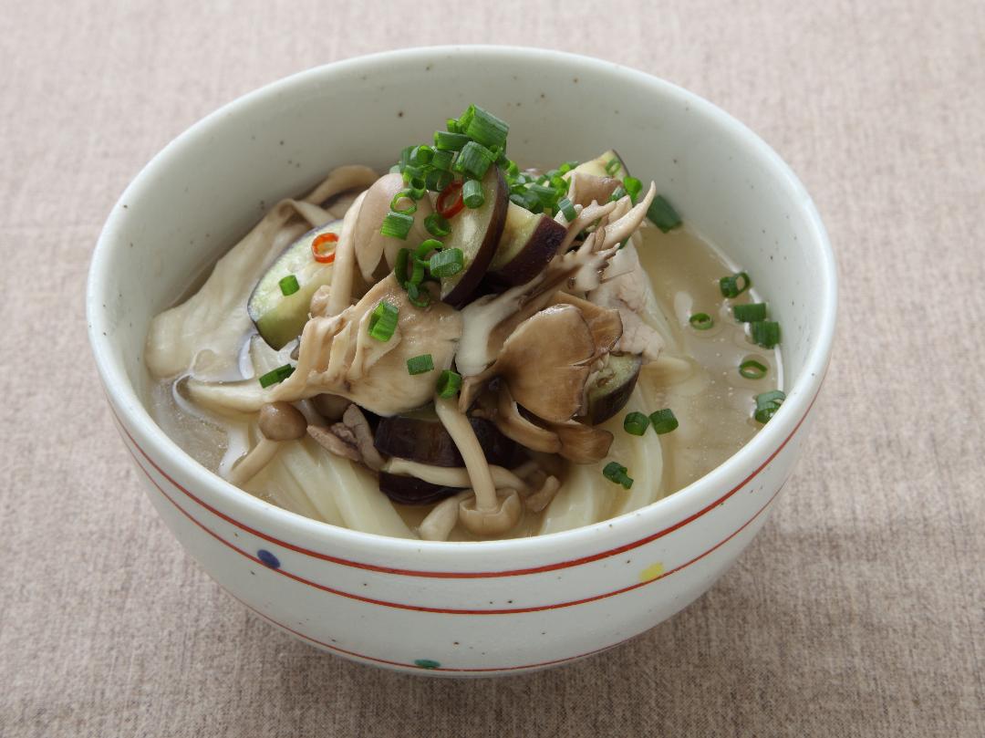 秋茄子ときのこのあんかけうどん