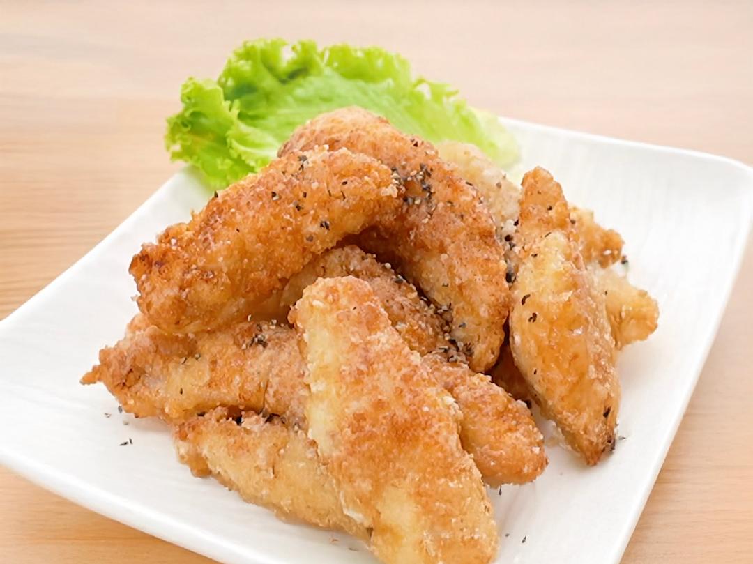 食感ザクザク！「味ぽんR」で作る鶏むねスティック唐揚げのレシピ・作り方