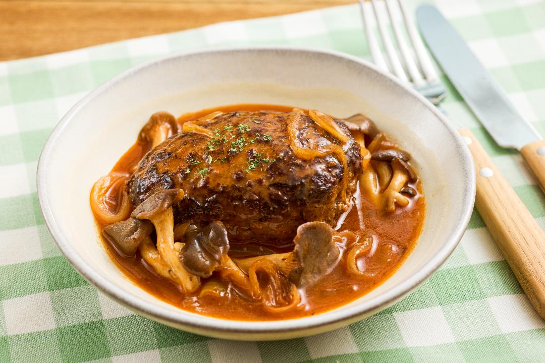 ひらたけの煮込みハンバーグ