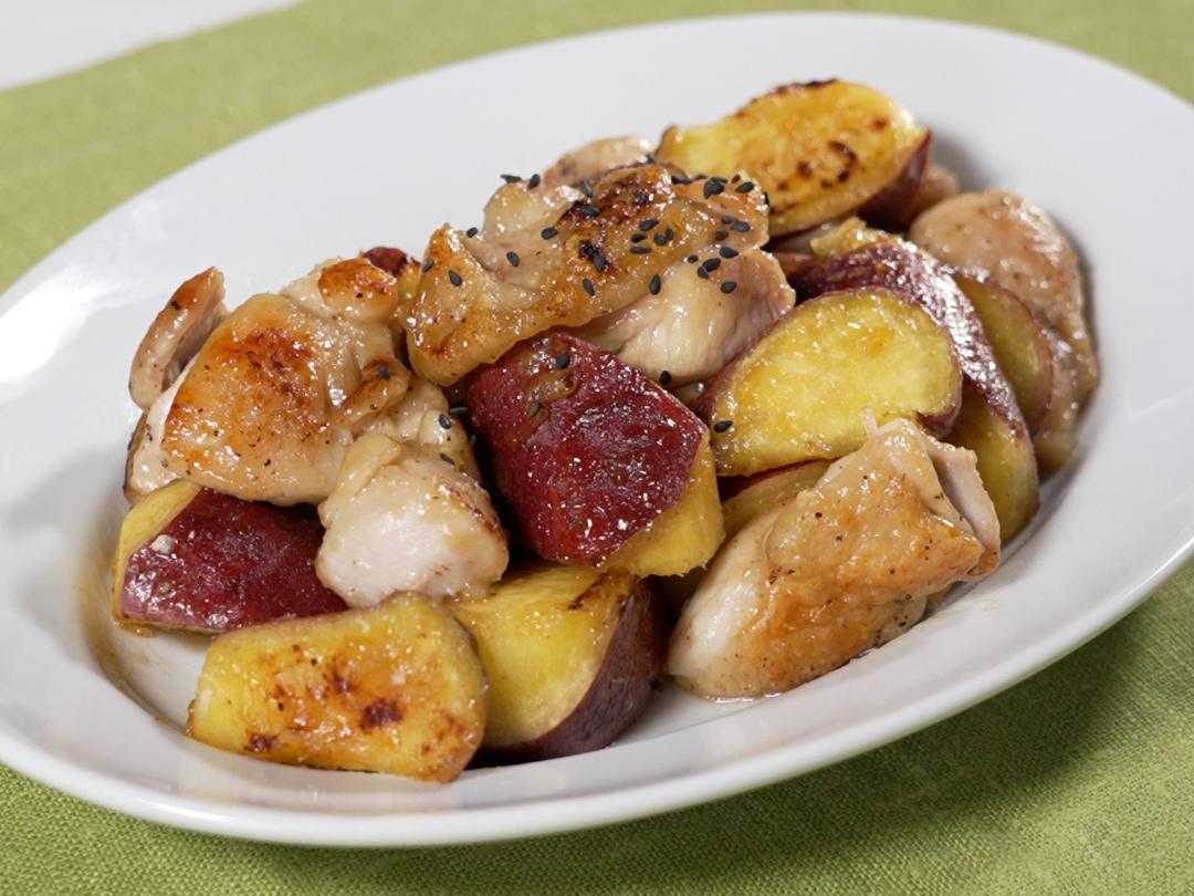 さつまいもと鶏肉のテリヤキのレシピ・作り方