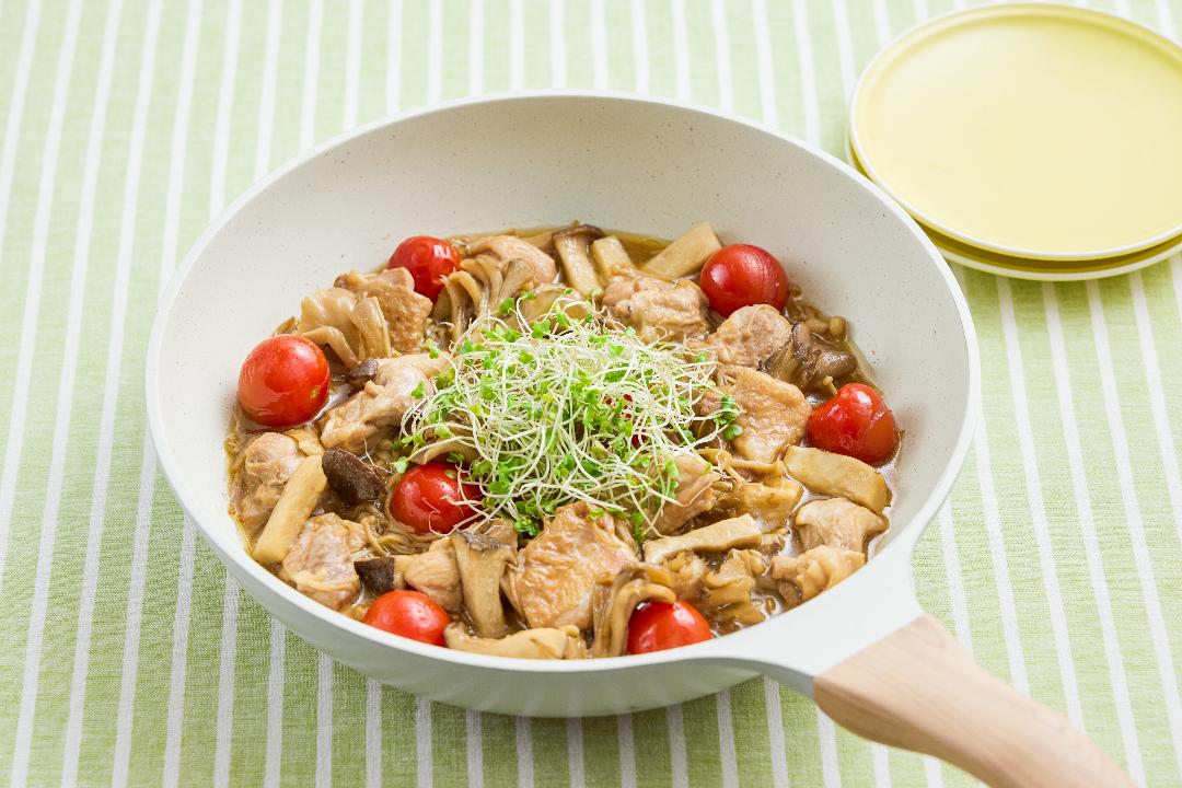 オリーブオイル香る　鶏ときのこのワンパン蒸し鍋のレシピ・作り方