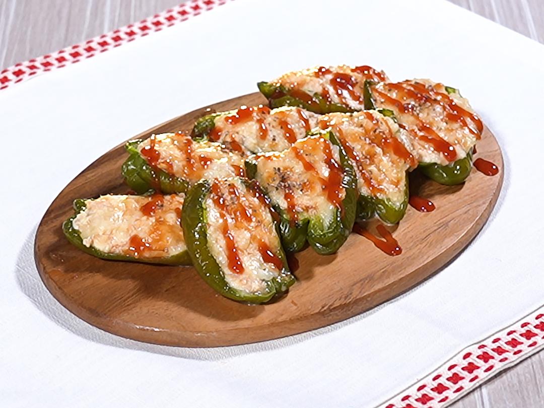 グルテンフリーのピーマン豆腐ピザ（１食あたりの「いいこと酢　ケチャップタイプ」摂取量　１０ｍｌ）