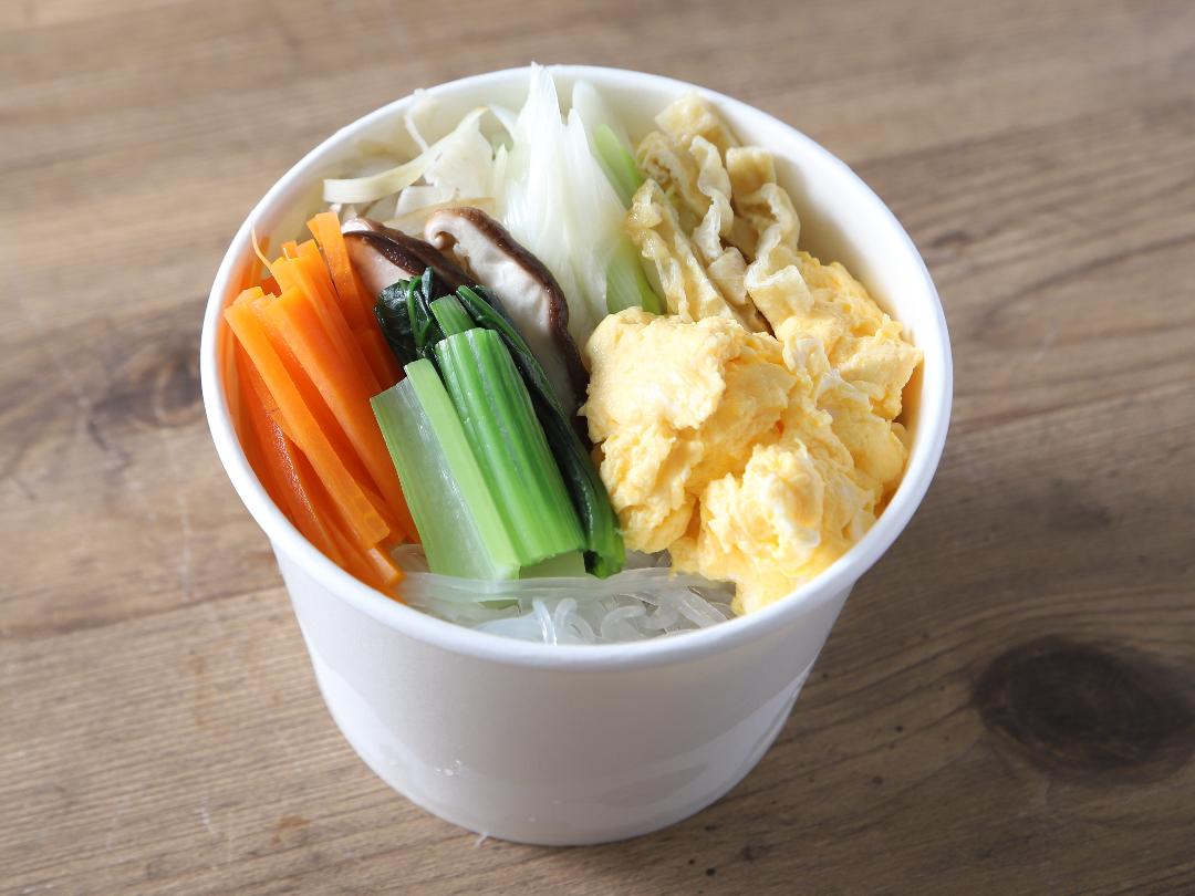 野菜をチャージ！ふわ玉春雨スープ