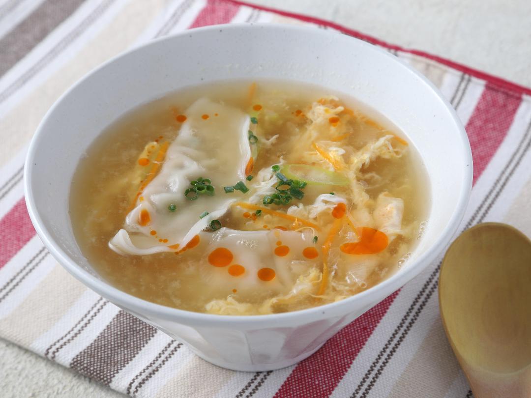 地鶏だしのぎょうざスープ