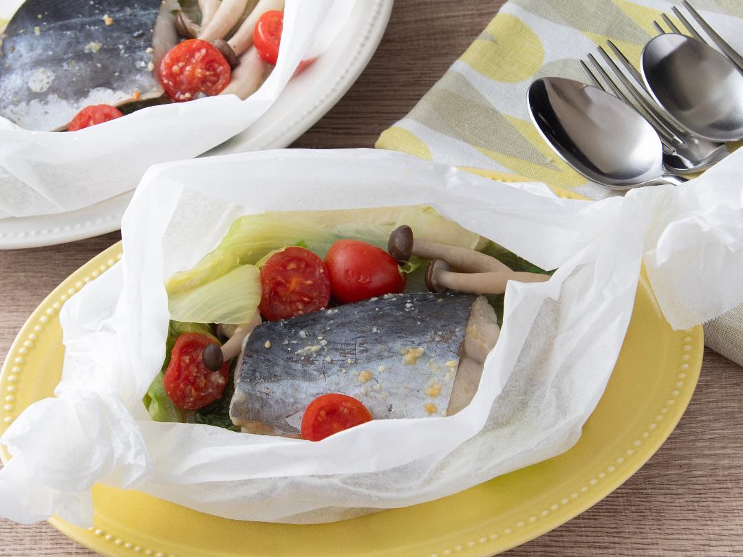 レンジで手軽に！鰆と春野菜のアクアパッツァ風包み蒸しのレシピ・作り方