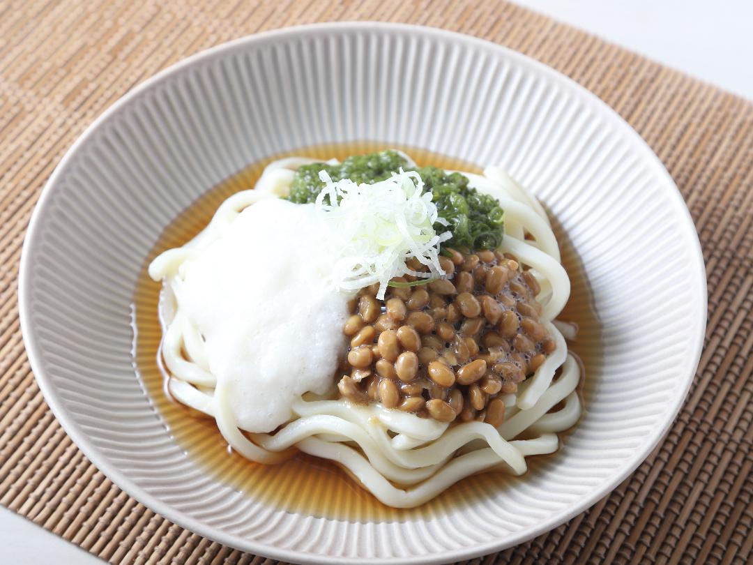 めかぶ納豆とろろのぶっかけうどんのレシピ・作り方