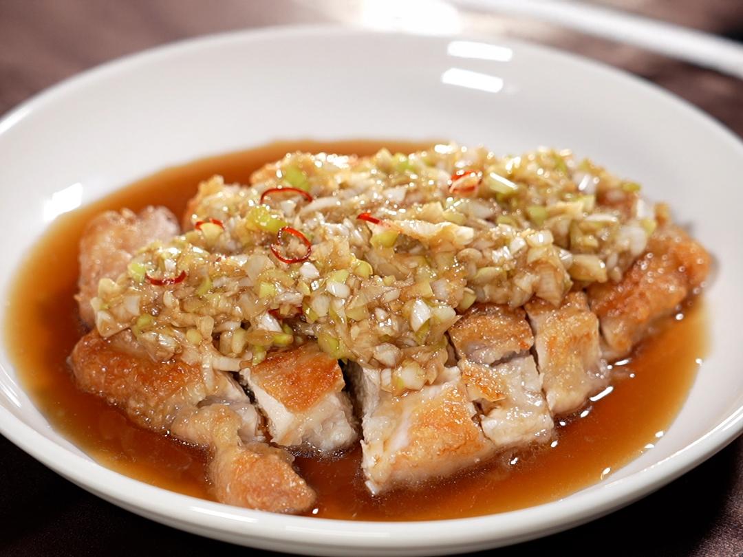 揚げない鶏胸油淋鶏のレシピ・作り方