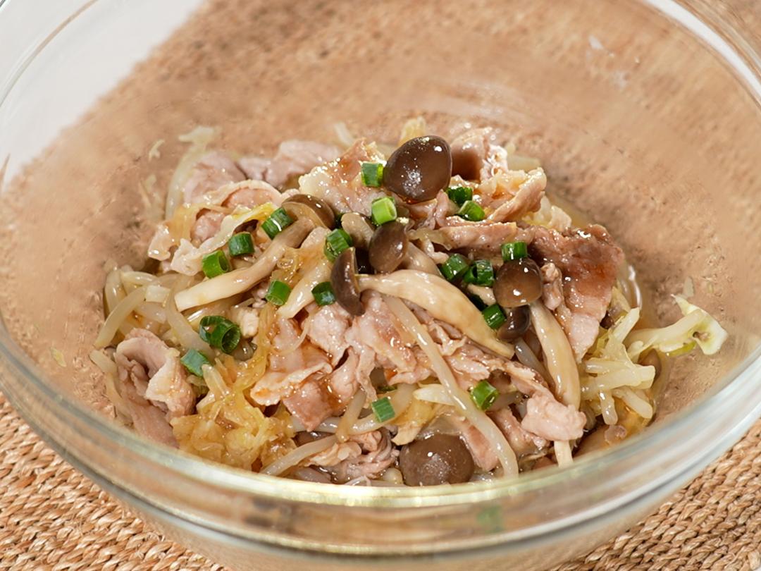 レンチン！無限豚キャベしめじ