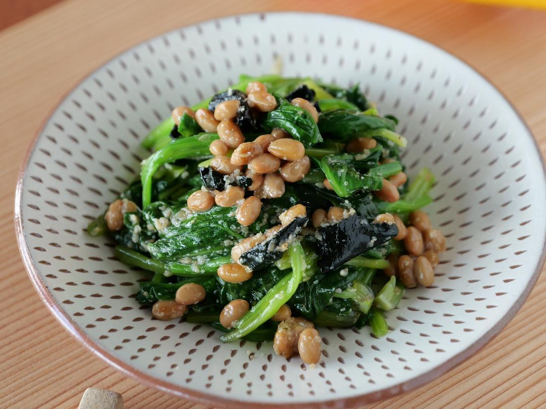 レンチンで完成！ほうれん草と納豆の海苔和えのレシピ・作り方